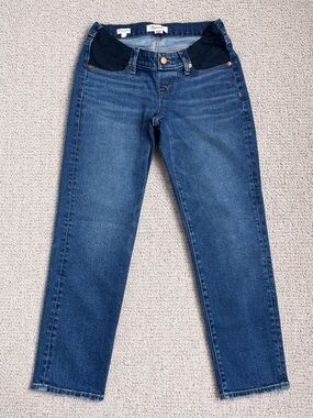 Madewell Straight-Leg Jeans in Medium Blue with Dark Navy Panel